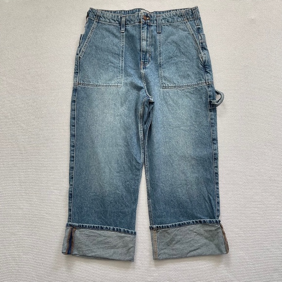 Free People We The Free Major Leagues Mid-Rise Cuffed Jeans - Picture 2 of 9